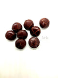 8 Boutons en cuir marron foncé - 19mm - TR5181
